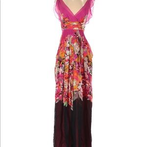 BCBG Floral Silk Maxi Dress